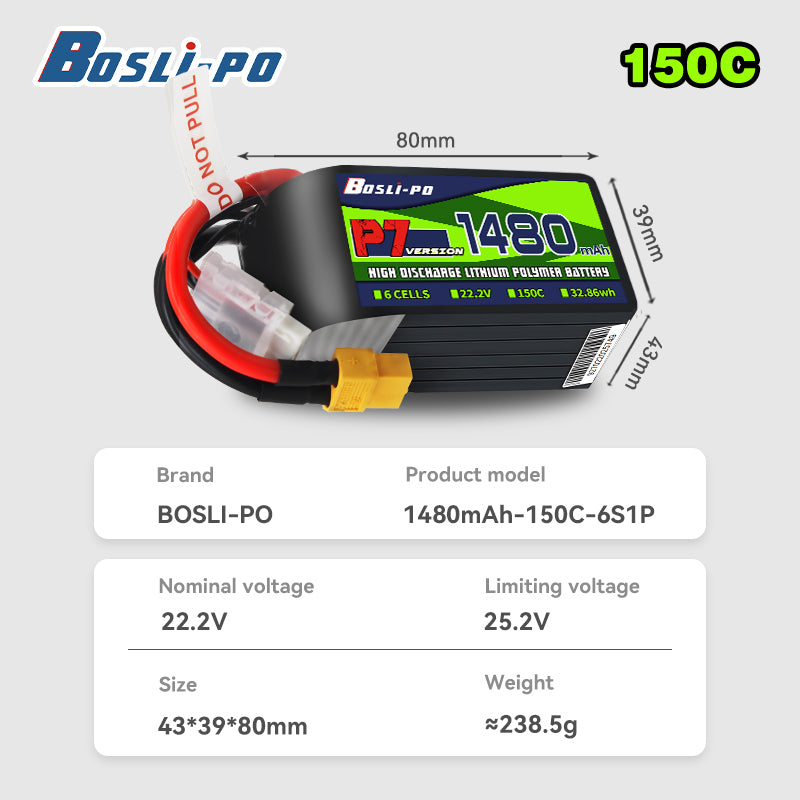 Boslipo P7 Version 1480mAh 150 - đánh giá và giá Drone Racing Battery